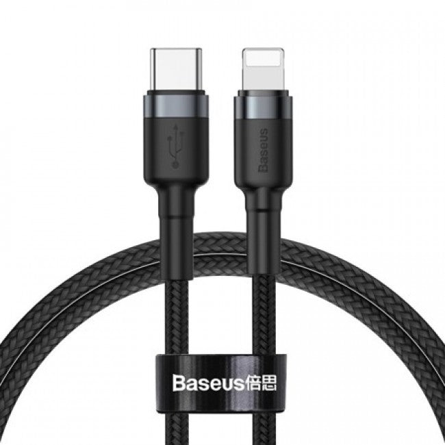 Кабель Baseus Cafule Type-C to Lightning (QC 3.0+PD 18W) 1m Чорний