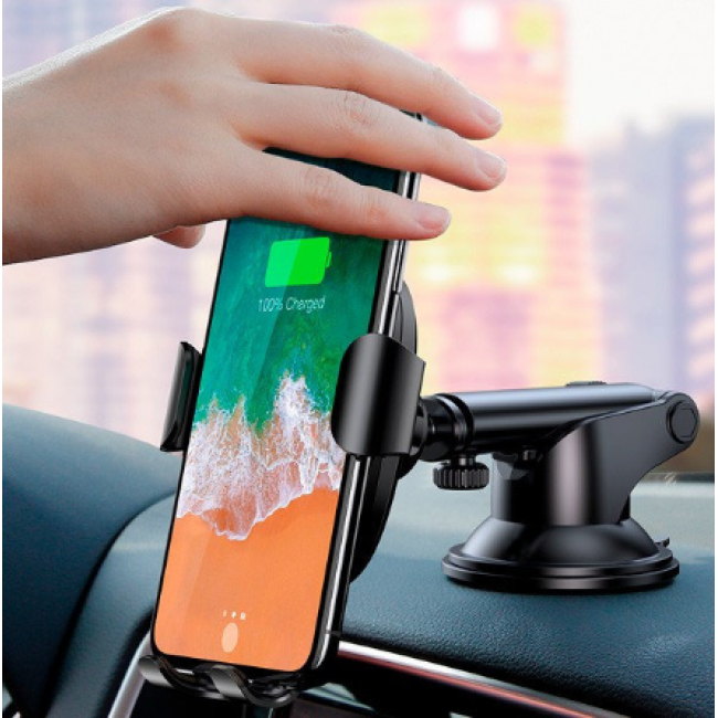 Автодержатель Baseus Wireless Charger Gravity Car Mount (osculum type) Black