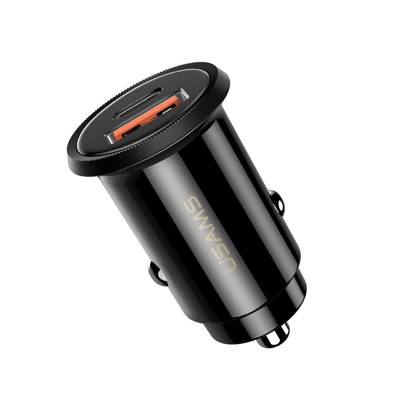 Автомобільне зарядне пристрій Usams US-CC086 C12 (QC4.0+PD3.0) Fast Charging Чорний