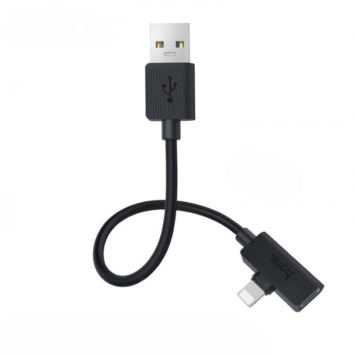 Перехідник Hoco LS9 brilliant digital audio charging cable for lightning 15cm Чорний