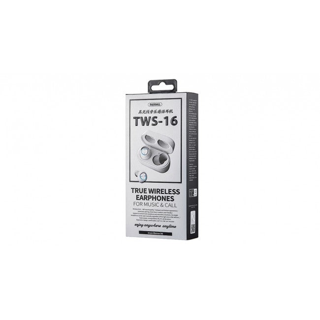 Бездротові Bluetooth навушники Remax TWS-16 Silver