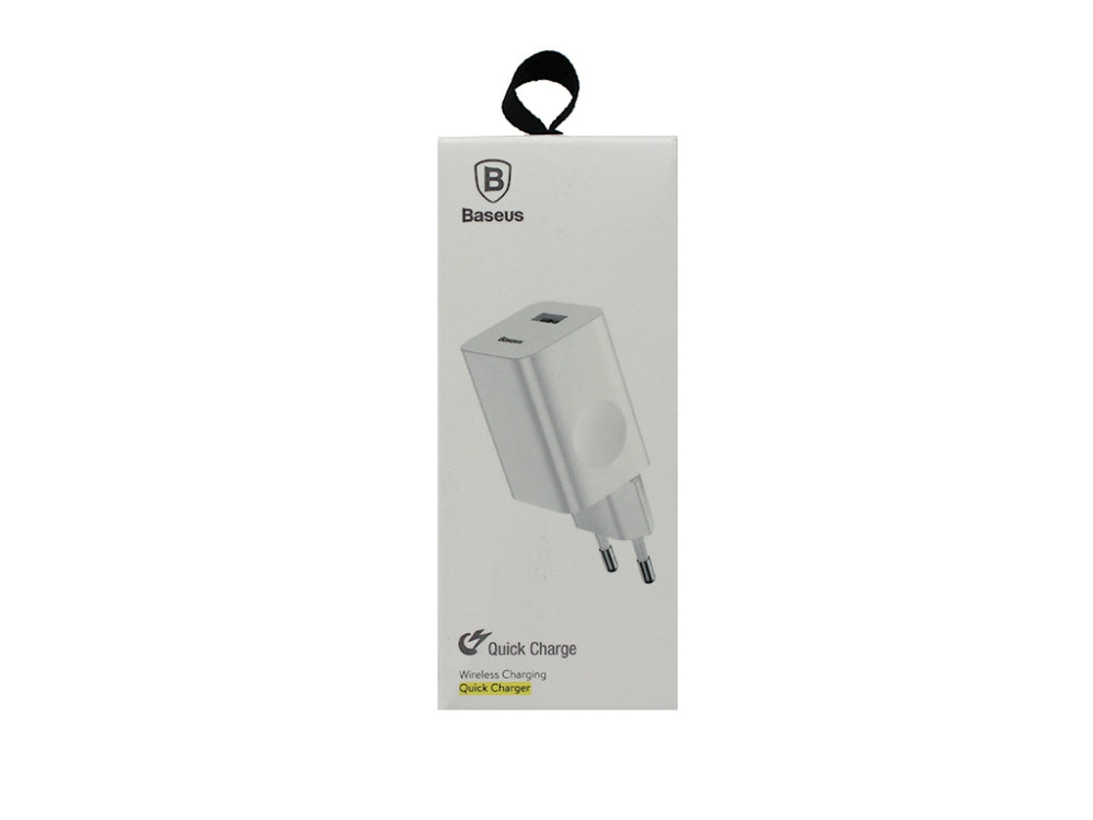 Мережевий зарядний пристрій Baseus Charging Quick (1USB 2.4AQC3.0) White