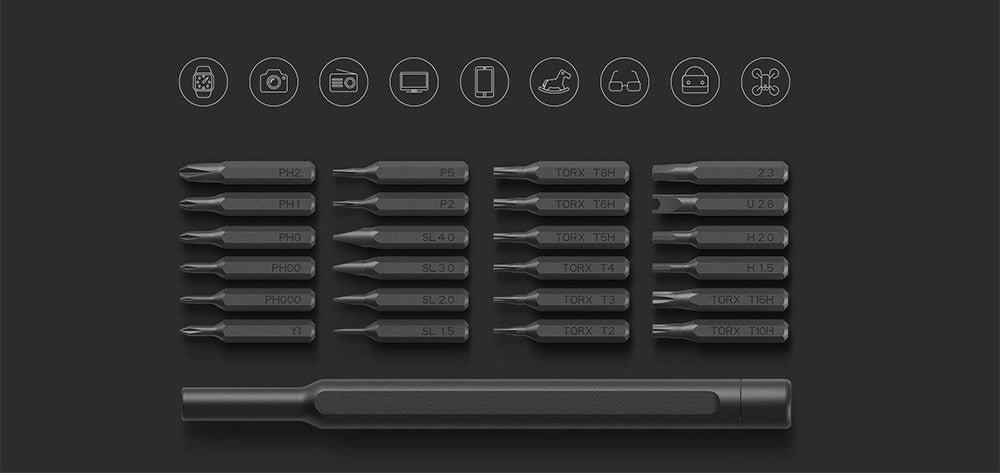 Отвертка Xiaomi Mijia xWiha Precision Screwdriver Black (24 насадки)