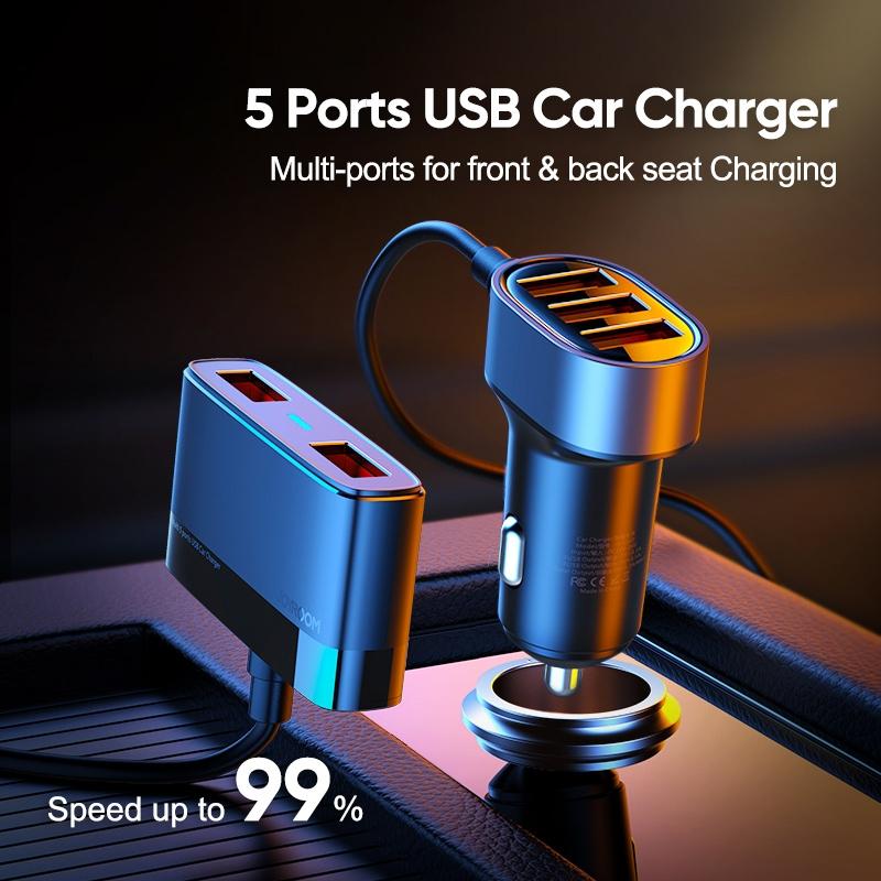 Автомобільний зарядний пристрій з виносним блоком Joyroom JR-CL03 car charger Black