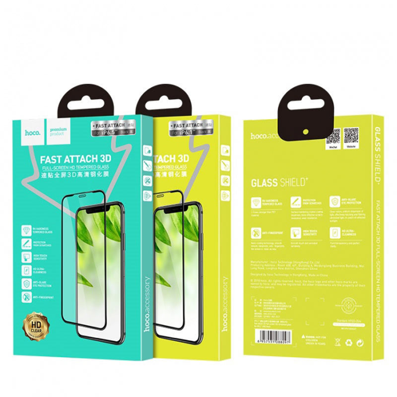 Захисне скло Hoco Fast attach 3D full-screen HD tempered glass for iPhone XR