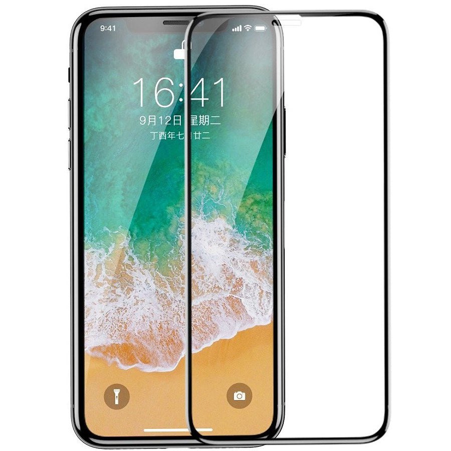 Захисне скло Baseus 0.23mm Anti-break edge Arc-surface для iPhone X/Xs Чорний