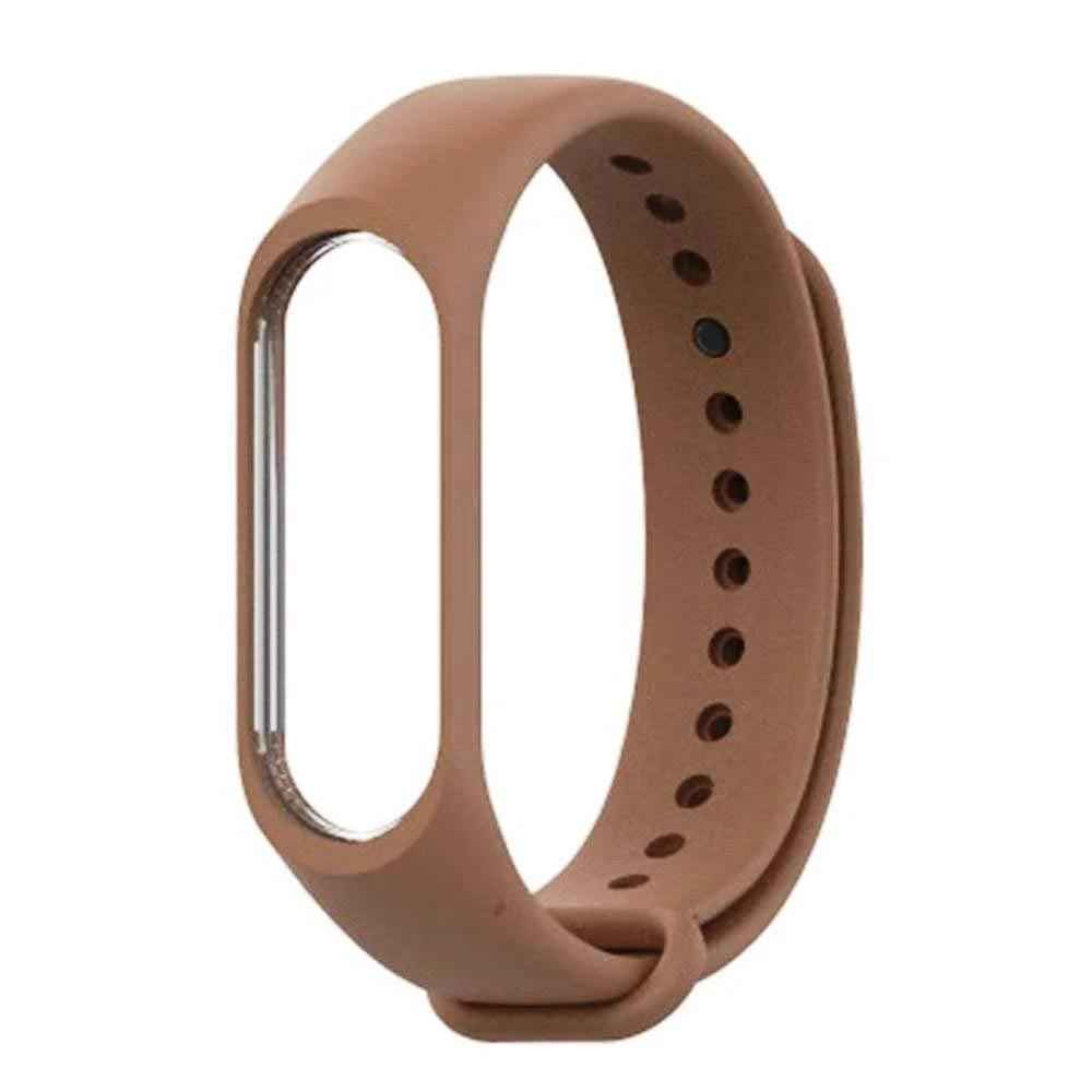 Без бренда Силіконовий ремінець для фітнес браслета Xiaomi Mi Band 3/4 Brown