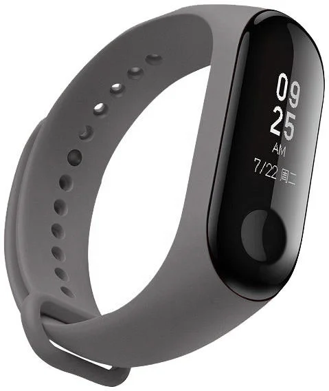 Без бренда Силіконовий ремінець для фітнес браслета Xiaomi Mi Band 3/4 Dark Grey