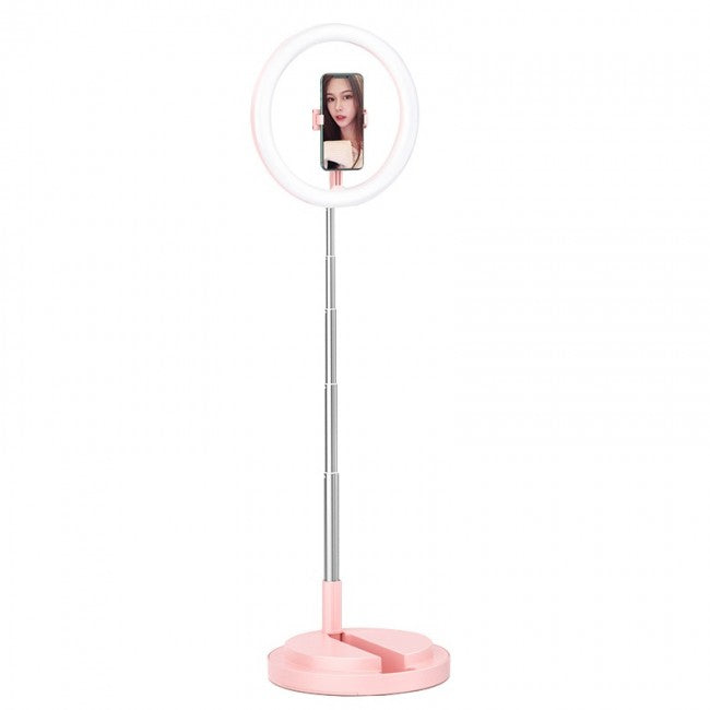 Кільцева LED-лампа для селфі Usams US-ZB120 Stretchable Selfie Ring Light Рожевий
