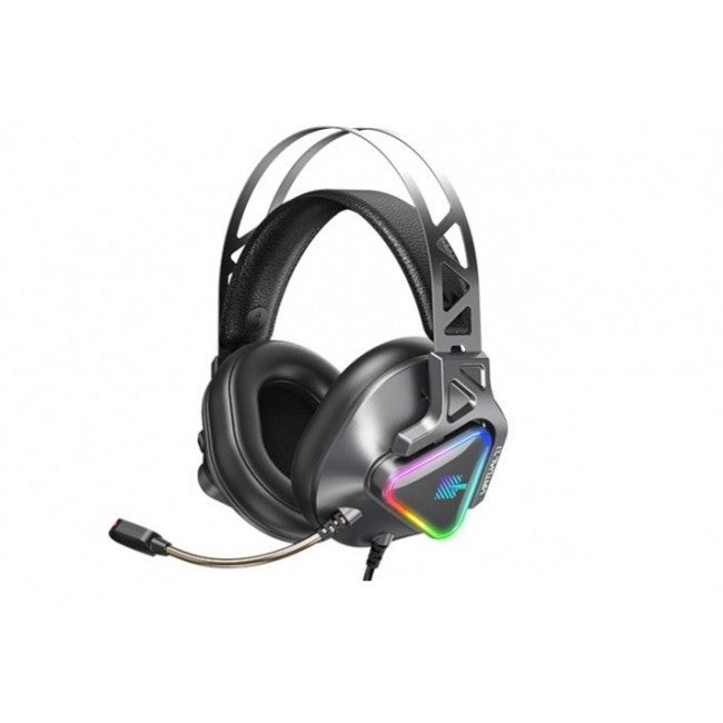 Ігрові навушники для ПК Remax RM-810 Wargod Series Gaming Headphone з мікрофоном і LED підсвічуванням сірі