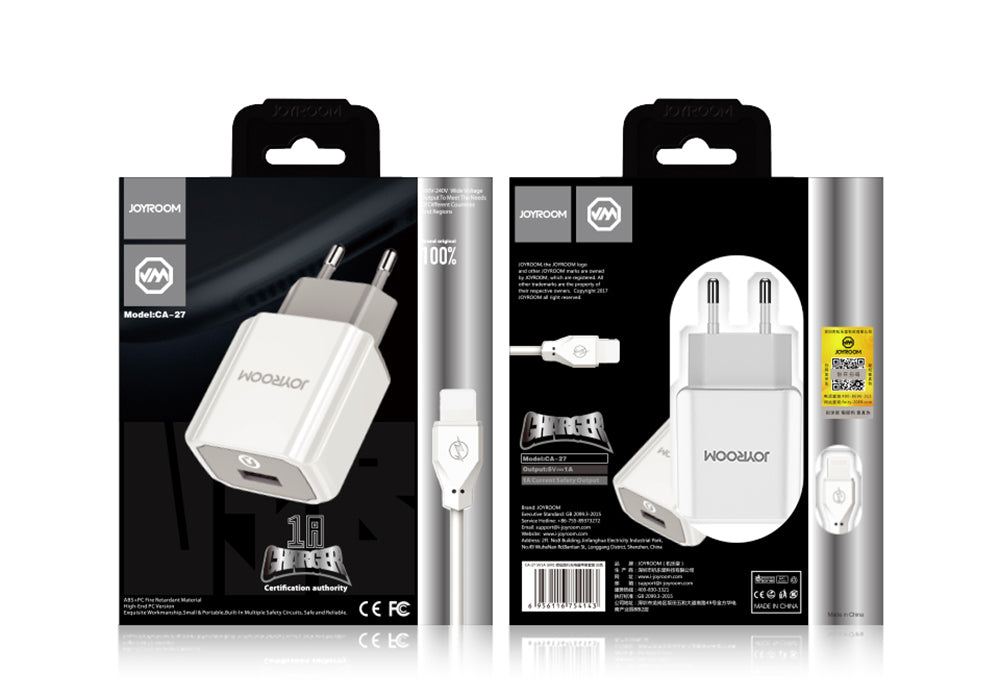 Мережевий зарядний пристрій Joyroom CA-27 UM1 з Micro USB Білий