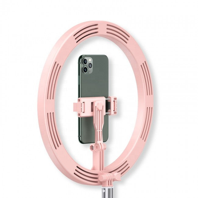 Кільцева LED-лампа для селфі Usams US-ZB120 Stretchable Selfie Ring Light Рожевий