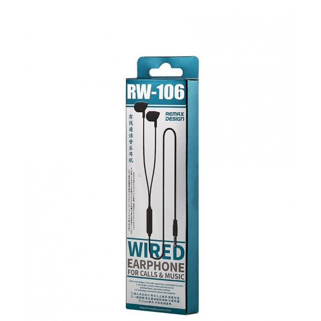 Навушники Remax RW-106 Wired Earphone Black