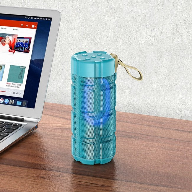Портативна Bluetooth колонка Hoco HC7 Pleasant sports FM, TF, AUX, USB peacock blue