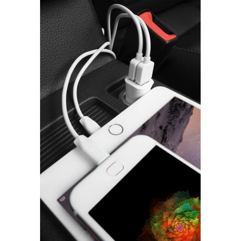 Автомобільне зарядне пристрій Hoco Z12 (2USB 2.4A) Білий