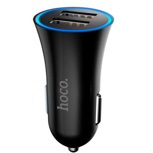 Автомобільний зарядний пристрій Hoco UC204 2.4A 2 USB Black