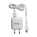 Мережевий зарядний пристрій Remax 2USB 2.1A + Micro USB Cable RP-U21 White