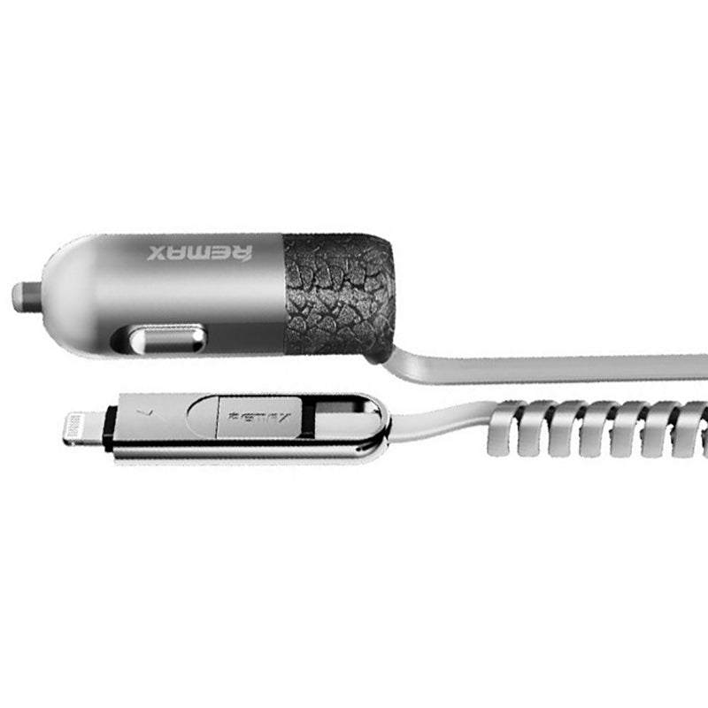 Автомобільний зарядний пристрій Remax Finchy RCC103 + Lightning USB Cable (1USB 3.4A) Срібний
