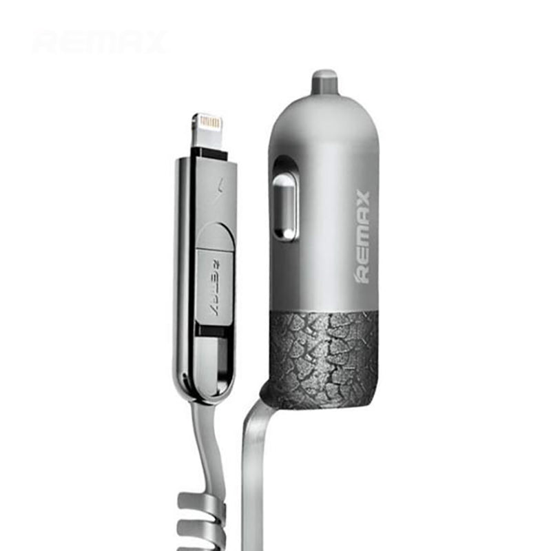 Автомобільний зарядний пристрій Remax Finchy RCC103 + Lightning USB Cable (1USB 3.4A) Срібний