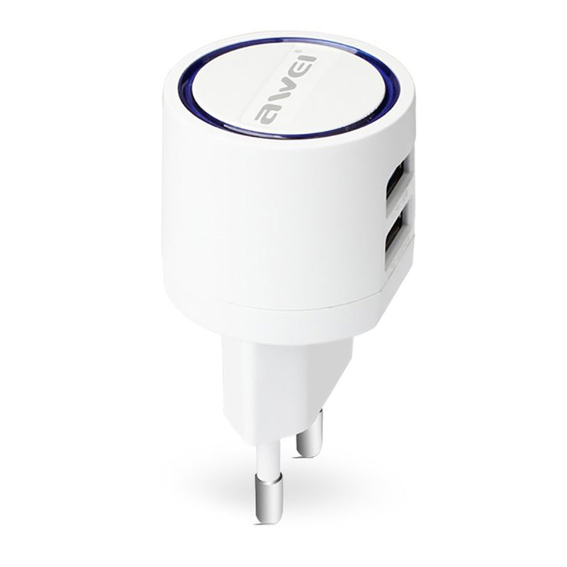 Мережеве зарядне пристрій Awei C-900 (2USB 1.2A) Білий