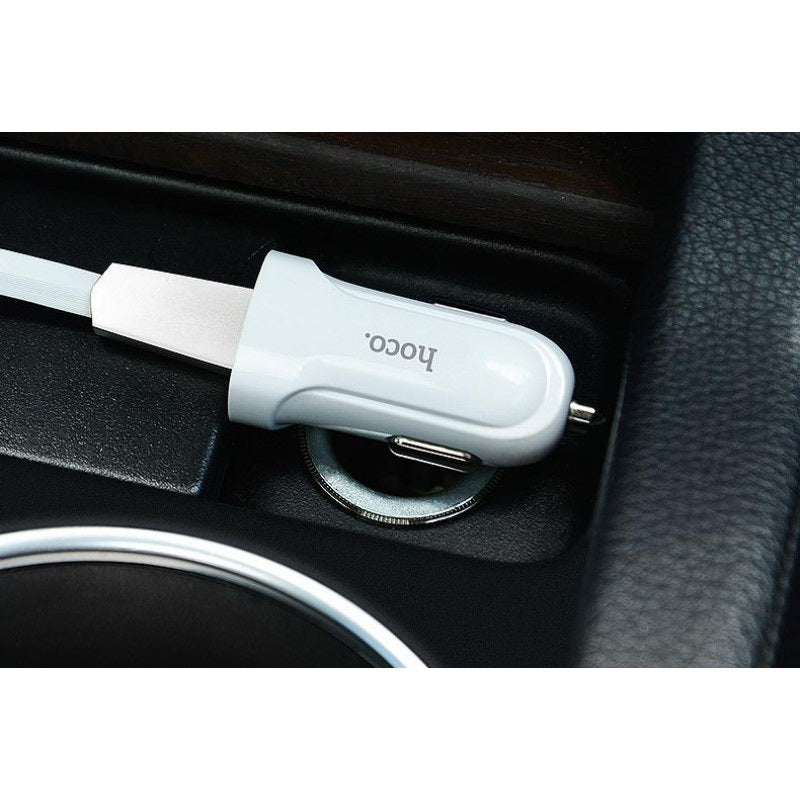 Автомобільне зарядне пристрій Hoco Z2 з Lightning USB (1USB 1.5А) Білий