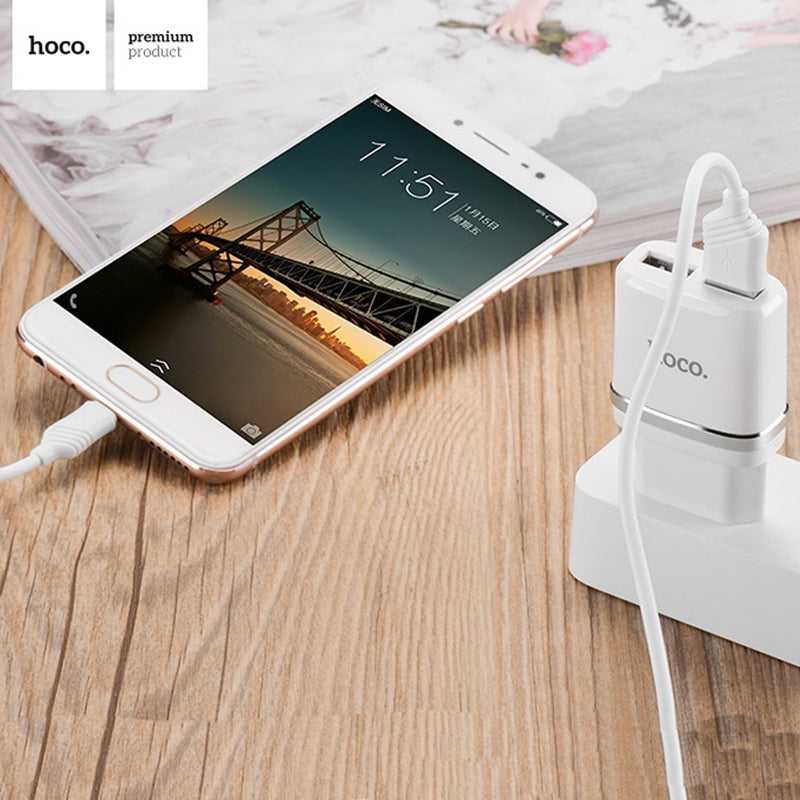 Мережеве зарядне пристрій Hoco C11 (1USB 1A) White