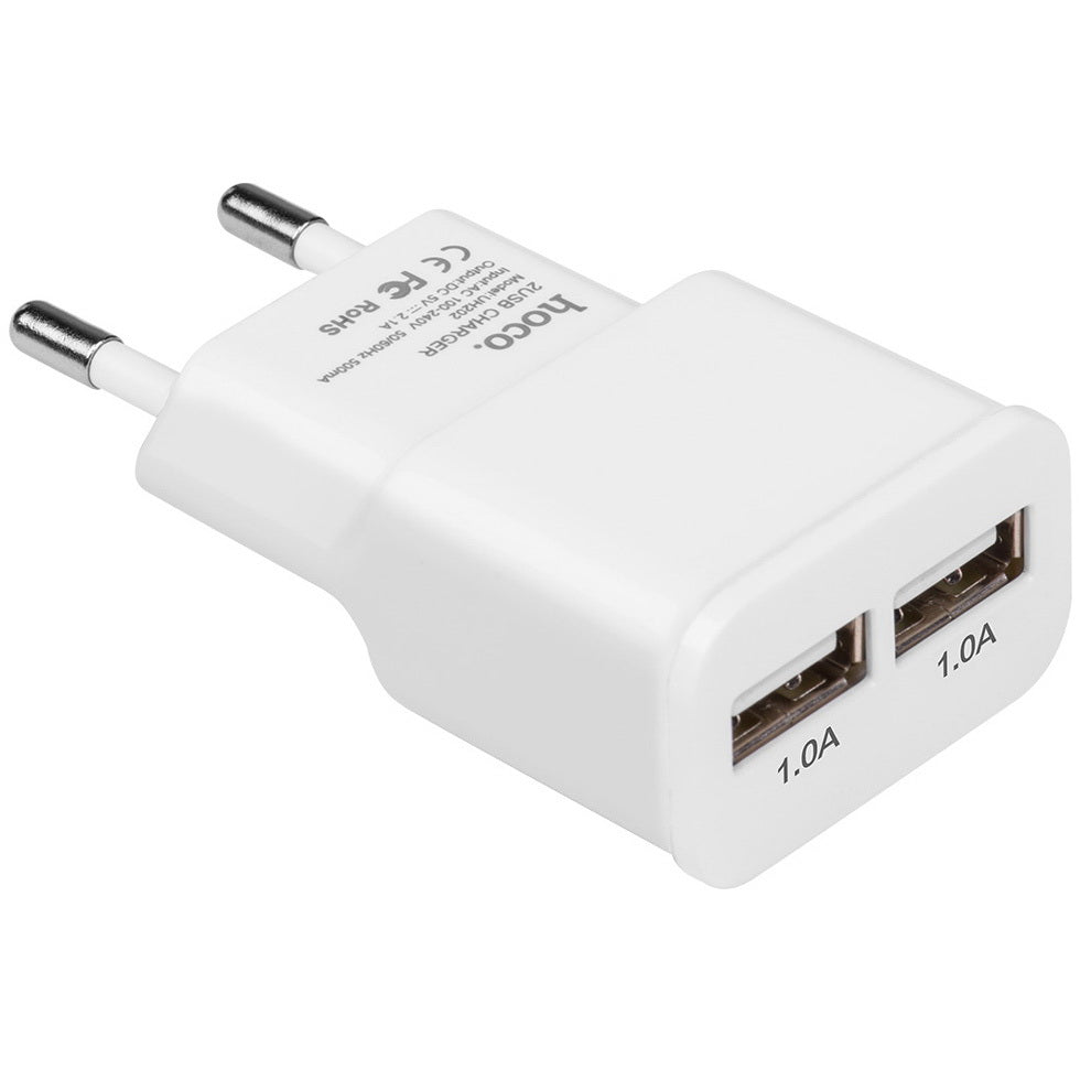 Мережеве зарядне пристрій Hoco UH202 (2USB 2.1А) White