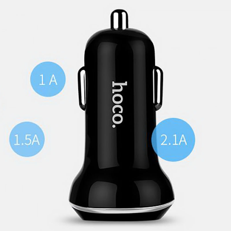Автомобільний зарядний пристрій Hoco Z1 (2USB 2.1A) Black