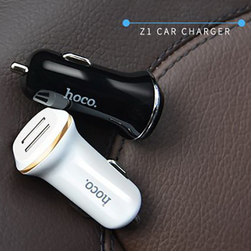 Автомобільний зарядний пристрій Hoco Z1 (2USB 2.1A) White