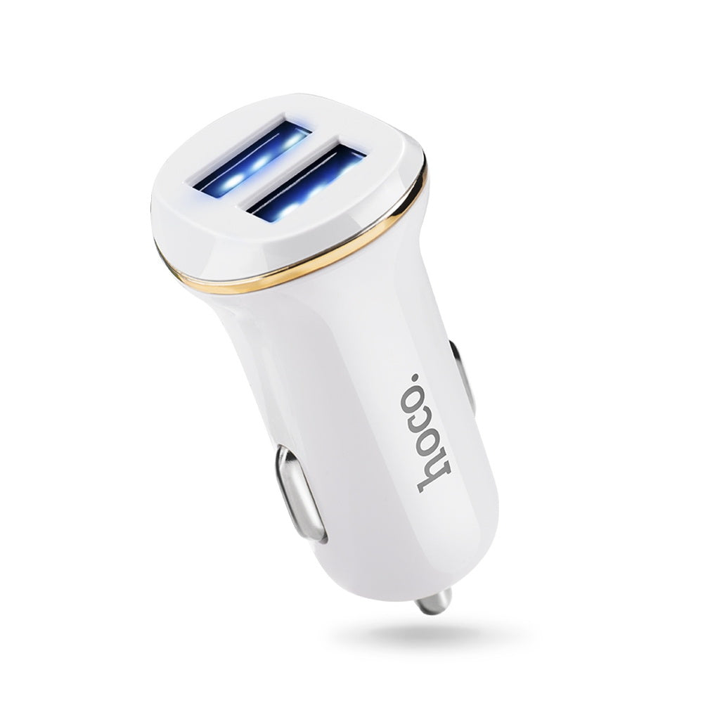 Автомобільний зарядний пристрій Hoco Z1 (2USB 2.1A) White