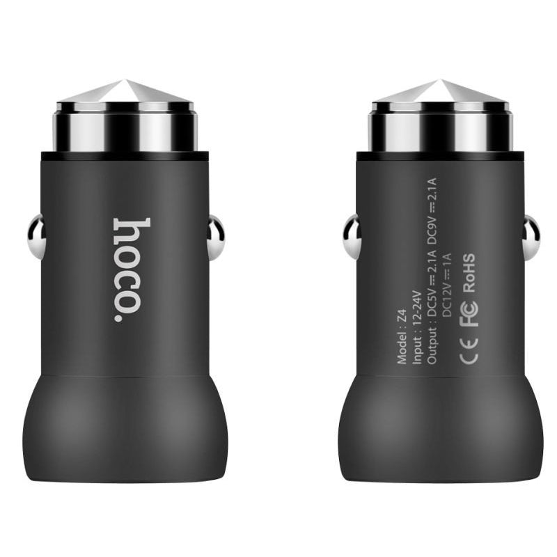 Автомобільний зарядний пристрій Hoco Z4 QC2.0 (1USB 2А) Чорний