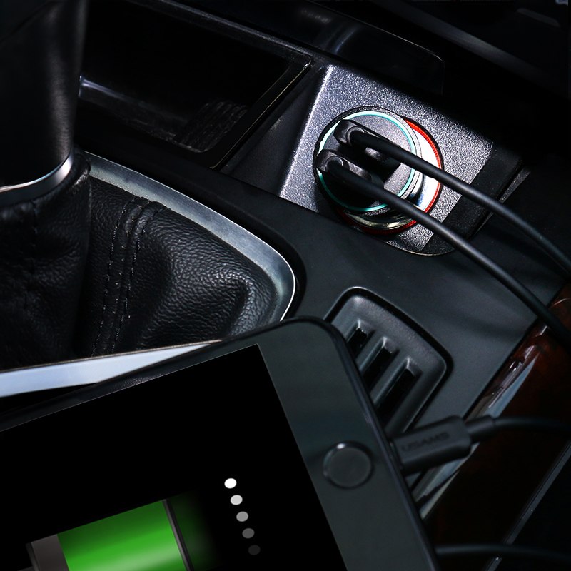 Автомобільний зарядний пристрій Usams US-CC013 (2USB 2.1А) Black