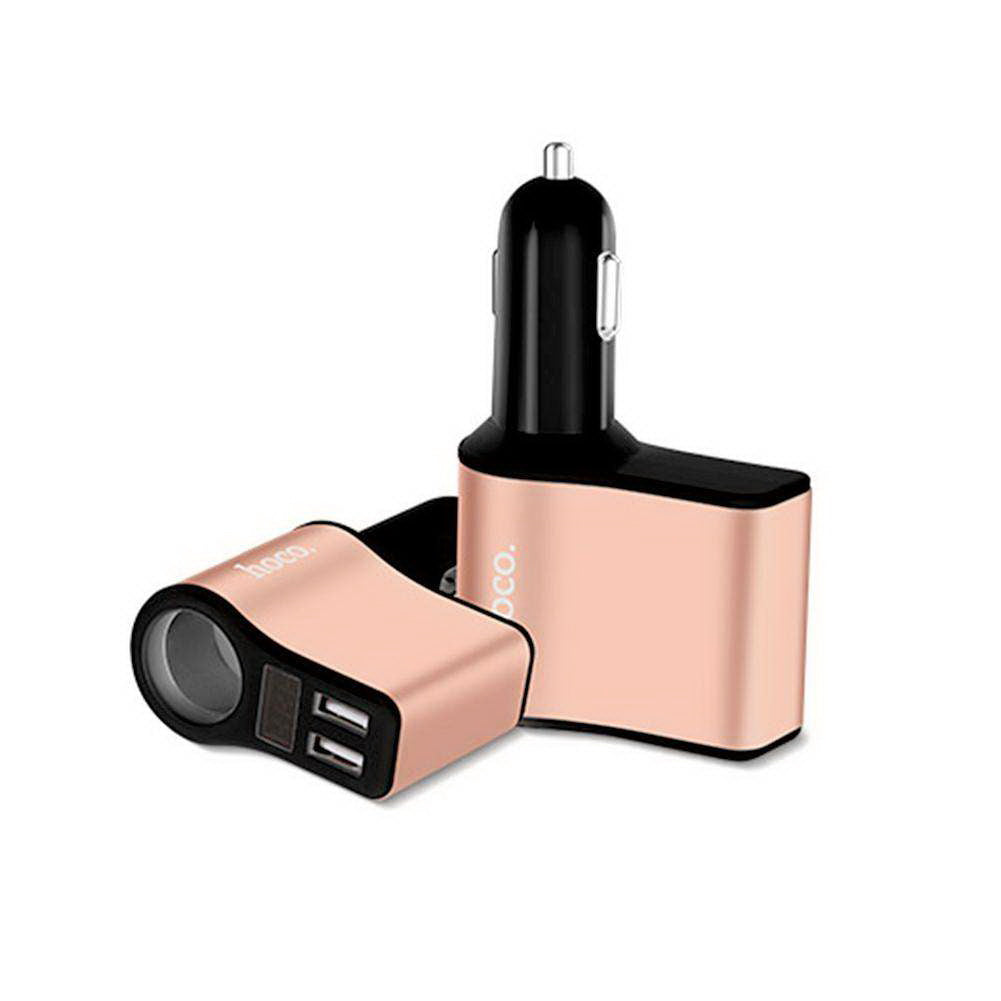 Автомобільний зарядний пристрій Hoco Z10 (2USB 2.1А LCD) Black