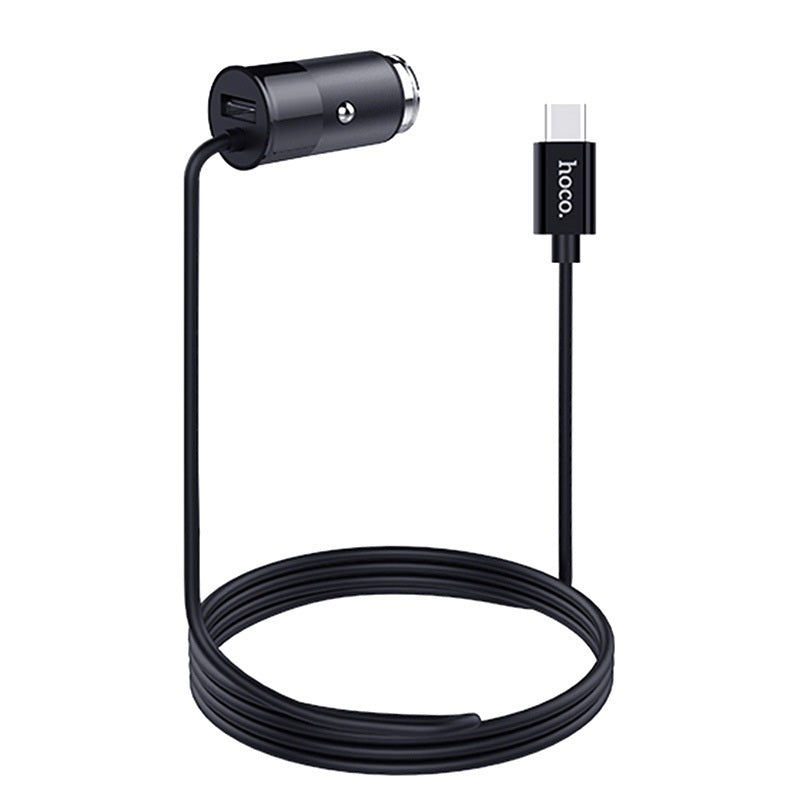 Автомобільне зарядне пристрій Hoco Z17 + Lightning USB Cable (1USB 2.4А) Чорний