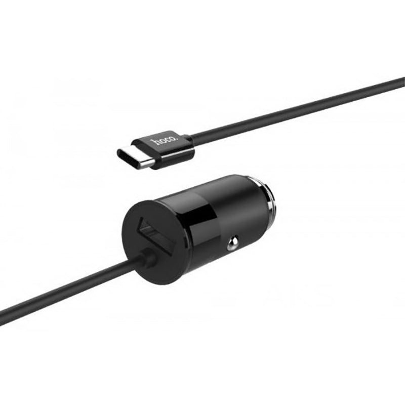 Автомобільне зарядне пристрій Hoco Z17 + Micro USB Cable (1USB 2.4А) Чорний