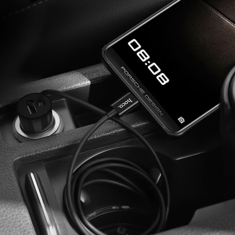 Автомобільне зарядне пристрій Hoco Z17 with Type-C (1USB 2.4А) Чорний