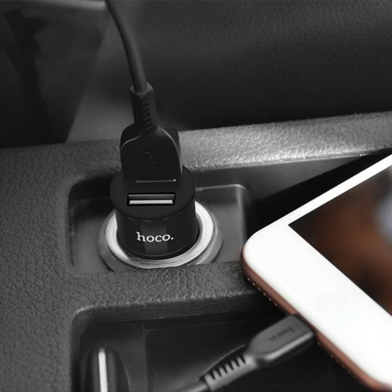 Автомобільне зарядне пристрій Hoco Z17A (2USB 3.1А) Чорний