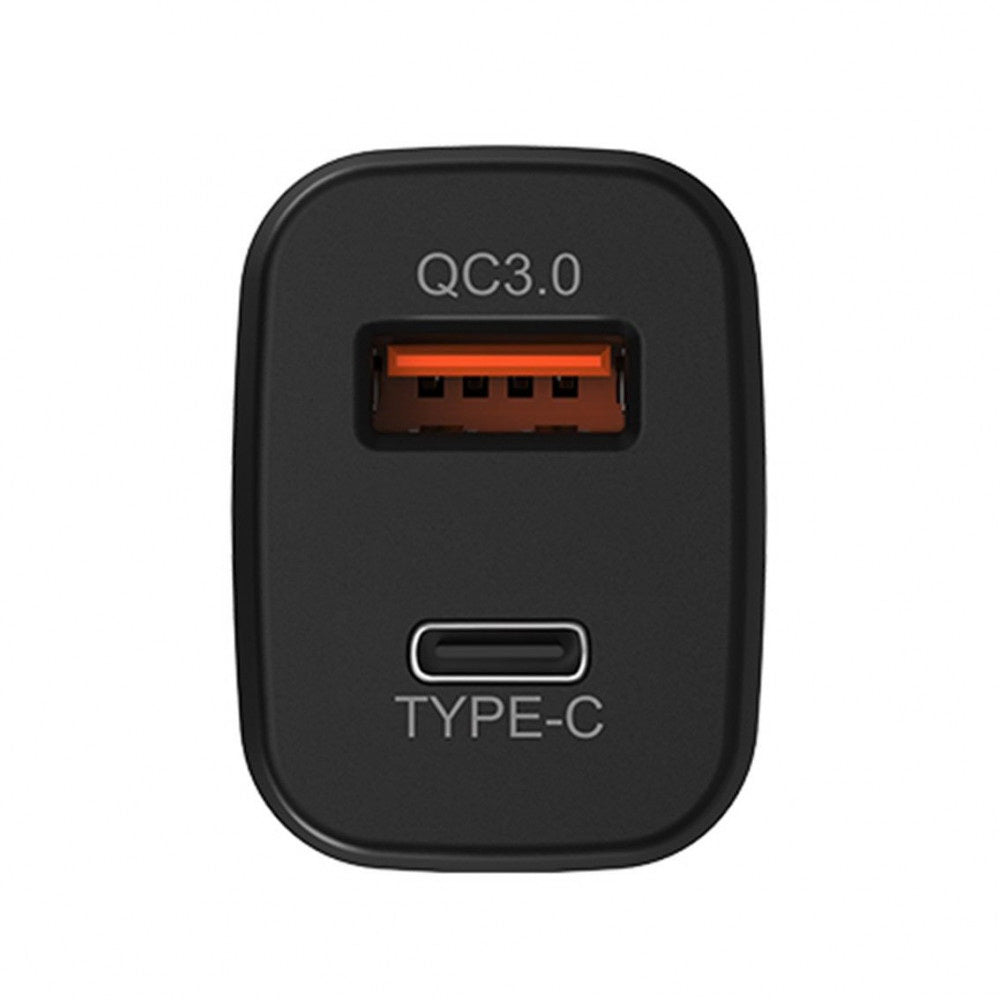 Автомобільне зарядне пристрій Hoco Z15 QC3.0 (1USB 1Type-C 3А) Чорний