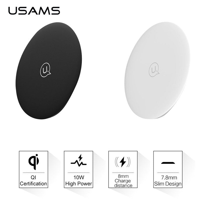 Бездротовий зарядний пристрій Usams US-CD24 Wireless Fast Charging Pad Boswell Series Білий