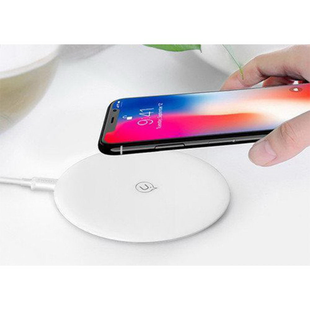 Бездротовий зарядний пристрій Usams US-CD24 Wireless Fast Charging Pad Boswell Series Білий
