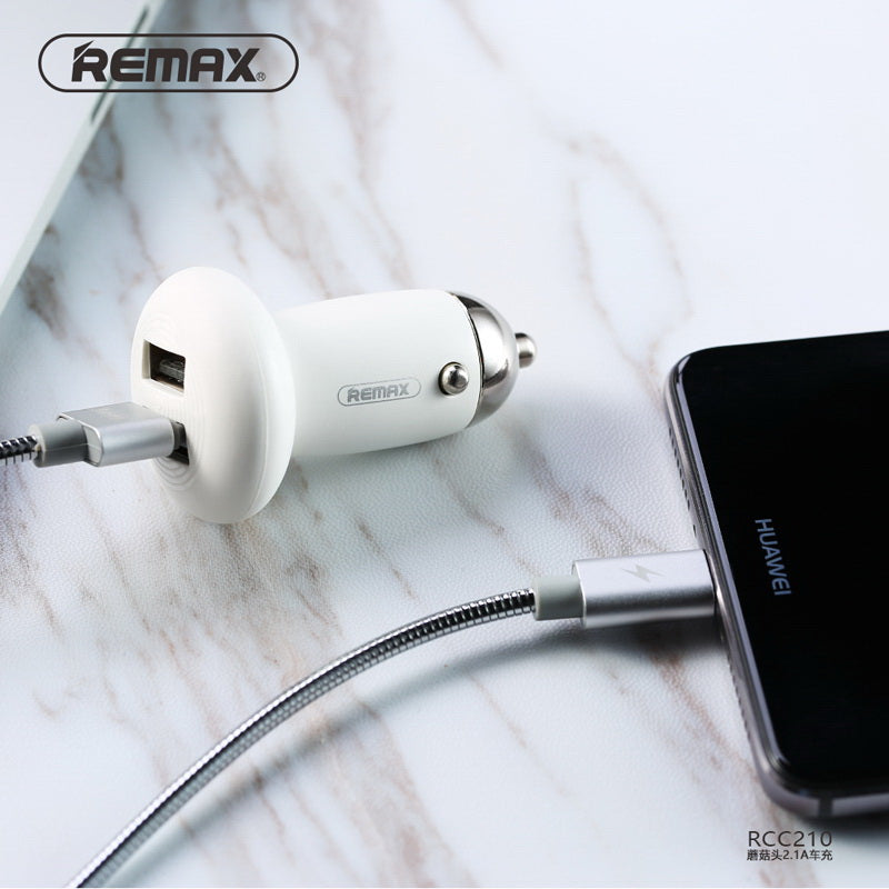 Автомобільний зарядний пристрій Remax Mushroom RCC210 (2USB 2.1A) Білий