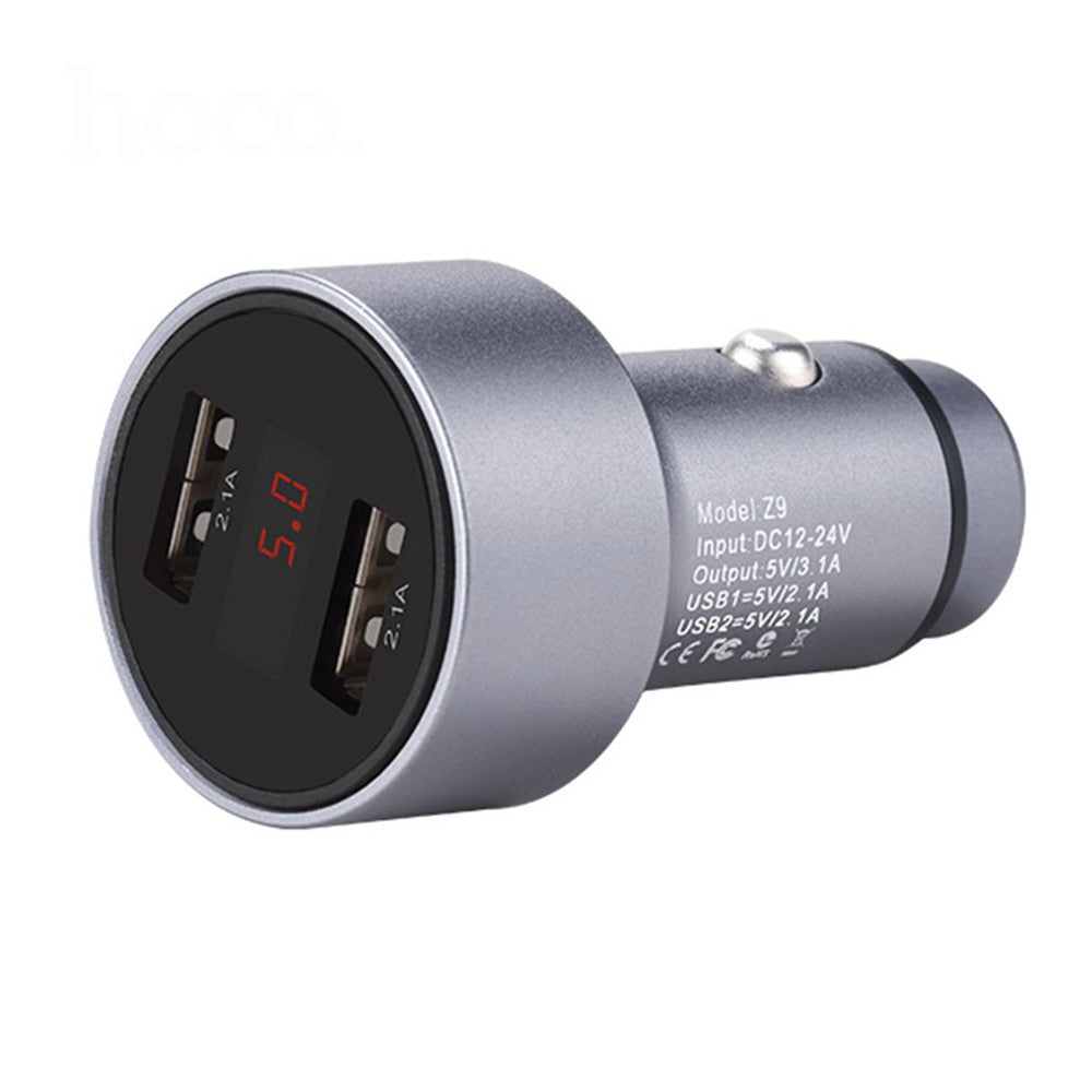 Автомобільний зарядний пристрій Hoco Z9 Kingkong digital display (2USB 2.1А)