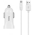 Автомобільний зарядний пристрій Hoco Z2A c Micro USB (2USB 2.4А) Білий
