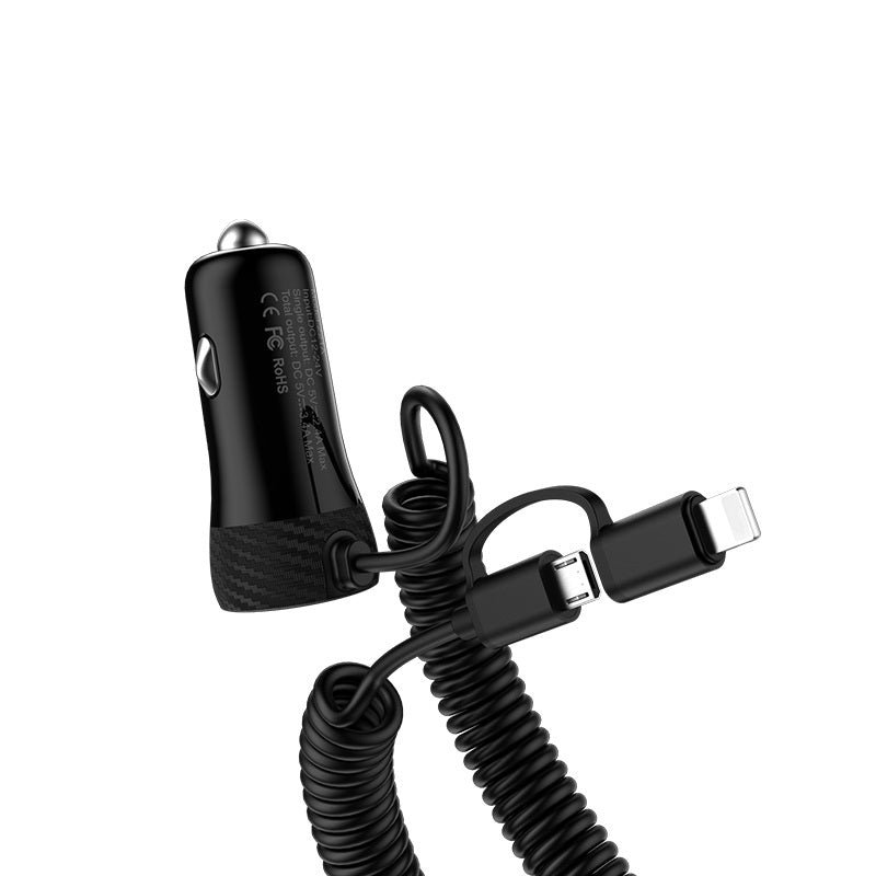 Автомобільний зарядний пристрій Hoco Z21A + Micro USB Cable (1USB 2.4A) Чорний