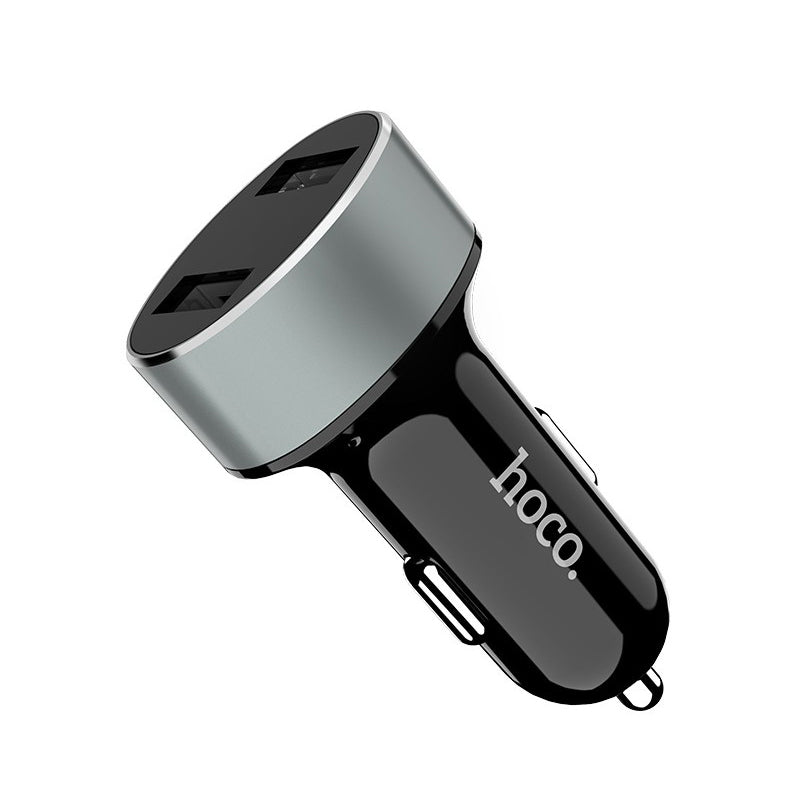 Автомобільне зарядне пристрій Hoco Z26 (2USB 2.1A) Metal Gray