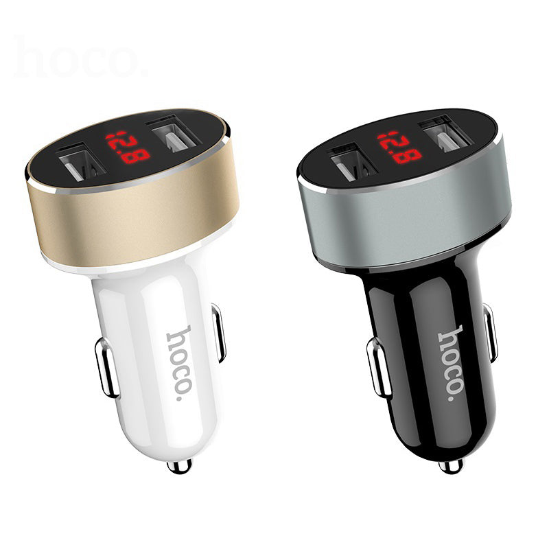 Автомобільне зарядне пристрій Hoco Z26 (2USB 2.1A) Metal Gray