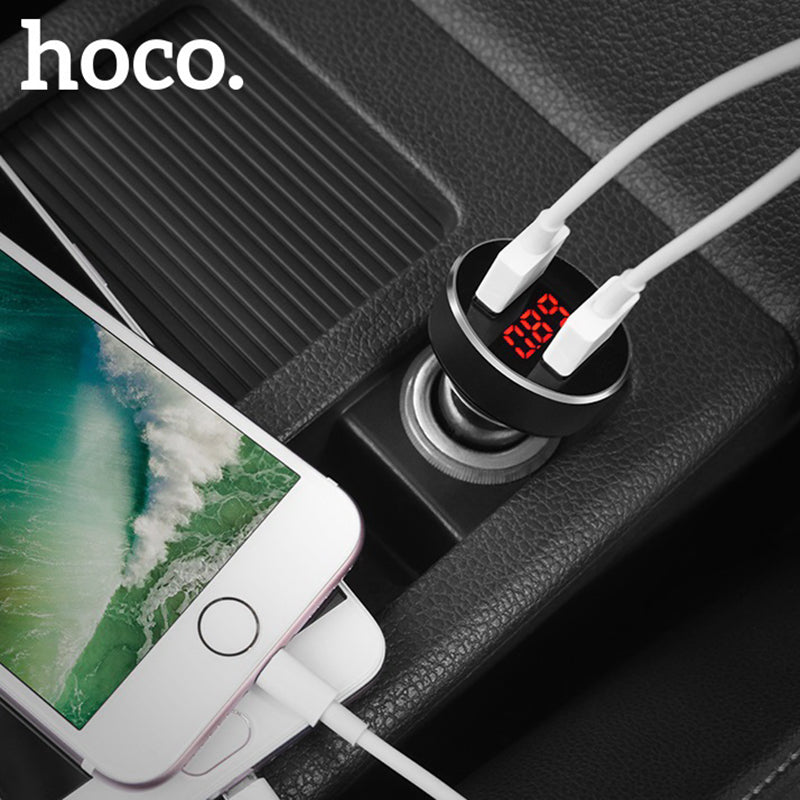 Автомобільне зарядне пристрій Hoco Z26 (2USB 2.1A) Metal Gray