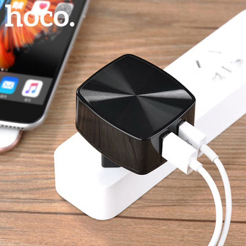 Мережеве зарядне пристрій Hoco C26A Mighty 2USB Black