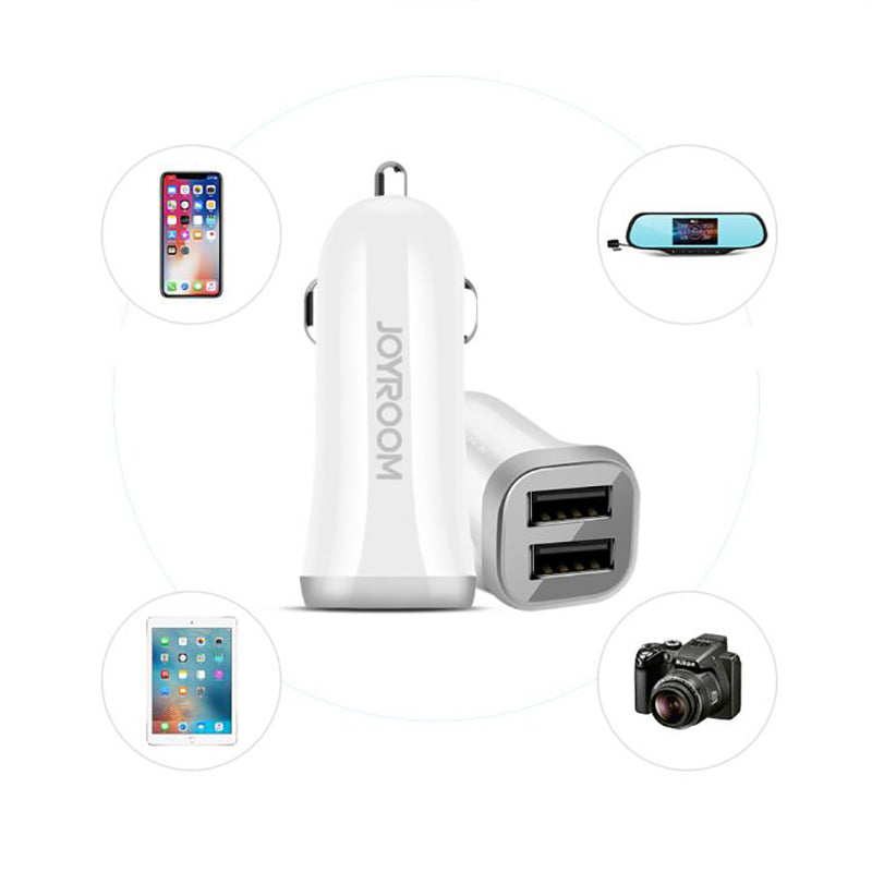 Автомобільний зарядний пристрій Joyroom C-M216 з Micro USB (2USB 3.1А) White