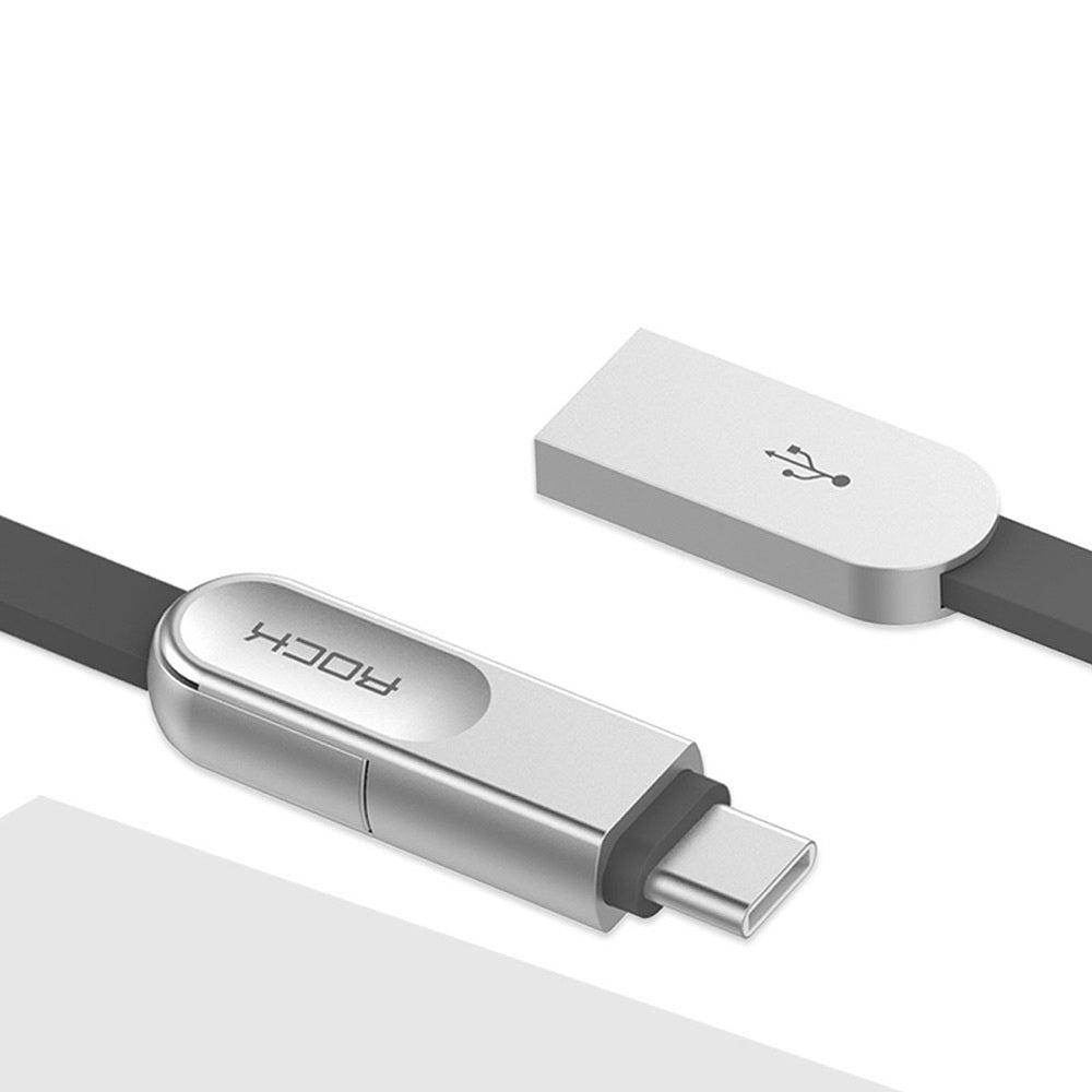Кабель 2-in-1 Rock Type C+Micro USB Cobblestone 1M Чорний